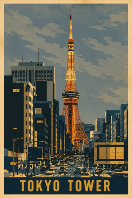 A cat on sunlit park paving as a vintage poster titled PARK CAT — a photo turned into art in the Soviet-era poster style